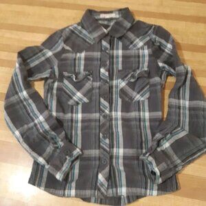 Long Sleeve Plaid Button Down Shirt small